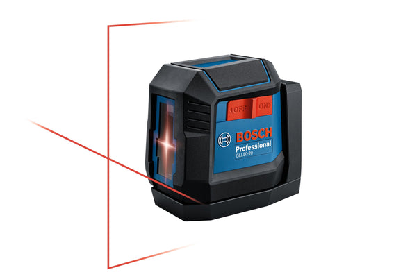 BOSCH GLL50-20 Láser de línea cruzada autonivelante de 50 pies, incluye soporte magnético integrado y 2 baterías AA