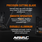 ▶ Cortador de tubos | Diámetro exterior de 1/8 a 3/4 pulgadas, 2 cuchillas de corte afiladas, función de rodamiento de bolas, cortador de tubo de cobre de aleación de aluminio NAVAC