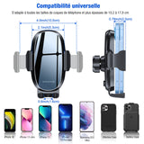 ▶ Soporte Celular Automóvil, Base Porta Celular Auto Ventilación, Rotación 360º con Gancho Metálico y Botón Liberación con iPhone 15 14 13 Pro MAX, Galaxy S23 Ultra, Xiaomi