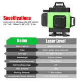 Nivel Laser, Laser Nivelador multifuncional de 16 líneas, Nivel 3°, herramienta de nivelación de batería de litio recargable