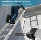 ▶ Escalera Multiposiciones de 3.5 Metros Aluminio Recta Tijera Andomio Plegable Versatil Antideslizante para Uso Interior Y Exterior De 12 Peldaños Alta Calidad