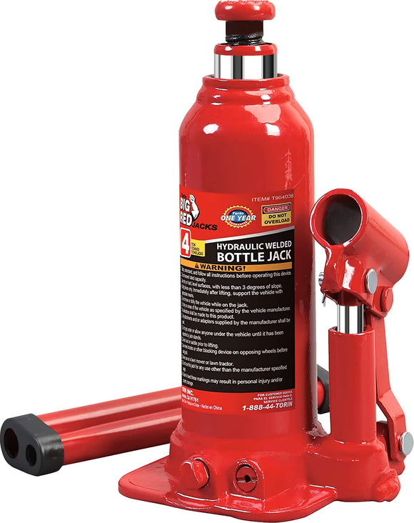 BIG RED Torin - Gato hidráulico Tipo Botella (50 toneladas), Rojo, 4 Ton