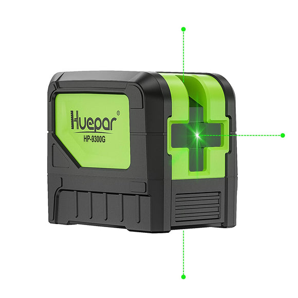 Nivel láser 3 puntos verde autonivelante con puntos de plomada para soldadura y posicionamiento de referencia de puntos, rango de trabajo de 60 m, soporte magnético incluidos - 9300G