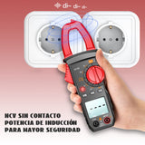 ▶ Multimetro Digital de Gancho,Pinza Voltimetro Amperimetro de 4000 Unidades con NCV y Pantalla Retroiluminada,Multímetro de AC/DC, Capacitancia,Resistencia, Diodos,Continuidad, Pruebas Live Wire