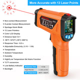 Termómetro infrarrojo, termómetro láser digital sin contacto, pistola de temperatura con visualización LCD de color para cocinar, reparaciones del hogar, medición de humedad de -50 °C a 800 °C (-50 ~ 800 °C)