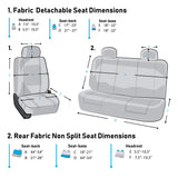 ▶ Juego completo de funda de asiento de tela plana (con 4 reposacabezas desmontables y banco sólido)