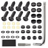 🔩 Kit de tornillos para placa de matrícula antirrobo negro, tornillos a prueba de manipulaciones, pernos para matrícula de coche, accesorios de montaje de placa de acero inoxidable 304, tornillos de 1/4 pulgadas con tapas de rosca cromadas