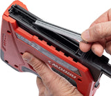 ▶ Pistola profesional inalámbrica 5 en 1 para grapas y uñas, grapadora de alambre con pilas y clavadora para tapicería, enmarcado, techos, manualidades, valla, cable, negro/rojo Arrow ET501C -