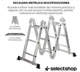 ▶ Escalera Multiposiciones de 3.5 Metros Aluminio Recta Tijera Andomio Plegable Versatil Antideslizante para Uso Interior Y Exterior De 12 Peldaños Alta Calidad