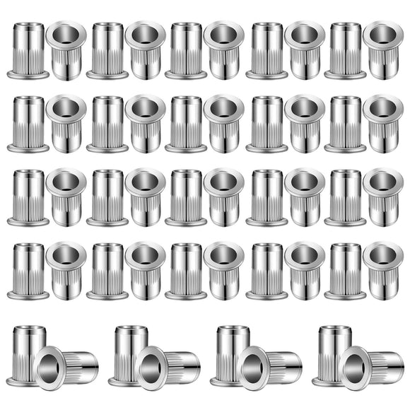 🔩 Worldity - Juego de 150 tuercas de remache de acero inoxidable de 1/4