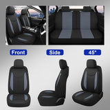 ▶ Fundas impermeables para asientos de auto, fundas de asiento completas de neopreno compatibles con asiento dividido, ajuste universal para autos, camiones, SUV (negro/gris)
