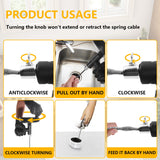 ▶ Herramienta de eliminación de obstrucciones de cabello para desagüe de serpiente de 33 pies, herramienta de eliminación de desagües para fregadero, herramienta de limpieza de drenaje flexible para