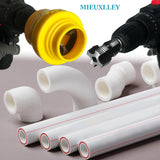 ▶ Roscado de tubo de PVC compatible con taladro eléctrico con varios tamaños de troquel, kit de enhebrador de tubo de PVC, juego de enhebrador de PVC (interno + externo)