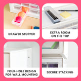 ▶ Organizador de Tornillos, Gabinete de 64 Cajones, Almacenamiento de Cajones de Plástico para Manualidades, Piezas Pequeñas, Tuercas y Herramientas, Pasatiempos de Arte de Scrapbook - Blanco