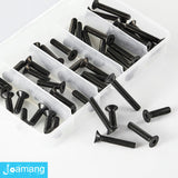 Joamang M6 x 30 mm, 35 mm, 40 mm, 45 mm, 50 mm, tornillos hexagonales de cabeza plana, tornillos avellanados, acero de aleación de grado 10.9, acabado de óxido negro, accionamiento Allen métrico,