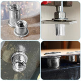 🔩 Vmuter - Tuerca de remache de 5/16"-18, 50 piezas de acero inoxidable 304 con cabeza plana