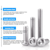 Romozi Tornillos M5, tornillo y tornillo de cabeza de botón M5 x 25 mm, tornillos de acero inoxidable, accionamiento hexagonal Allen, rosca completa, acabado brillante, rosca gruesa, 40 piezas