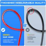 ▶ Kit de chorro de alcantarillado para lavadora a presión, manguera limpiadora de drenaje de 50 pies y 5800 PSI con esquina NPT de 1/4 pulgadas, boquilla giratoria y de botón, boquilla de chorro de