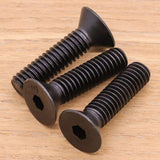 M5 x 20 mm (50 piezas) Tornillos de cabeza avellanada planos, acero de aleación de grado 10.9, óxido negro, unidad de enchufe hexagonal Allen, rosca completa, rosca gruesa UNC