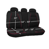 ▶ Ultra Cómodo Cojines de Cuero sintético para Asiento Delantero (Compatible con Bolsa de Aire), Black Red Trim-Bench