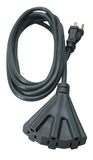 ▶  Cable de extensión de Servicio Medio, 25 pies, Calibre 14, 3 Conductores, Cable de Granja/Taller, SJTOW, Tri-Tap, Negro, 2451