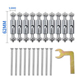 🔩 NC - Juego de 21 tornillos de casete para barra de soporte, llave para montaje en pared, caja de conexiones – 118 tipo de metal
