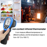 Termómetro de alta temperatura Pirómetro -58-2732 (-50 a 1500),30:1 Relación de punto de distancia,AP-2732 sin contacto punteros láser digital dual linterna IR temperatura Gun（NO para HUMAM）