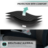 ▶ Juego completo de fundas de asiento de coche de ajuste universal, elegantes y modernas (negro) , compatible con airbag y asiento dividido, compatible con la mayoría de coches, camionetas, SUV y furgonetas)
