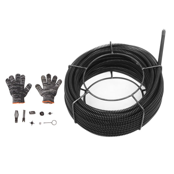 ▶ Cortador de Raíz para Limpieza de Desagüe, Culebras para Destapar DrenaJes Drain Auger Snake Tipe 16 Mm 30 Mete Se Alcantarilla Cablo de Limpieza de Alcantarillado para Tuberías de Ducha de