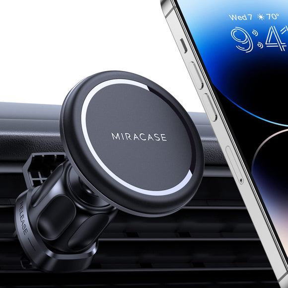 Miracase for MagSafe Soporte Celular Automovil [2024 Súper Poder Succión] para Rejilla del Aire, [20×] Magnético Porta Celular Auto, Compatible con iPhone 15 14 13 Pro MAX Mini Plus y Otros Celulares