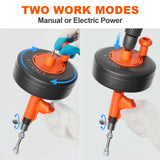 ▶ Taladro de drenaje de acero flexible de 25 pies con adaptador de taladro, taladro manual de desbloqueo de fontanería, manual o alimentado para zuecos de ducha y tina, sin retracción automática