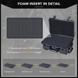 ▶ MALETIN CON RUEDAS Estuche/Case Impermeable con Espuma y Ruedas, Tamaño Interior 51.6x28.8x18.5cm, Adecuado para Equipos electrónicos y más