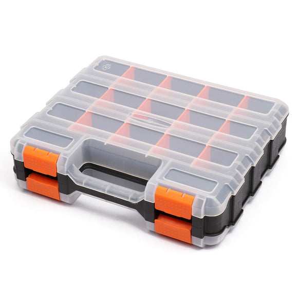 MAYOUKO Organizador de herramientas de doble cara, divisores de plástico extraíbles personalizables, caja de almacenamiento de hardware, excelente para tornillos, N