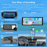 ▶  Inalámbrico/Cableado CarPlay, Android Auto&MirrorLink-Estéreo Portátil para Automóvil Pantalla Táctil IPS, Audio Bluetooth, Siri, Pantalla Navegación para Todos los Vehículos