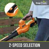 Soplador de hojas inalámbrico de 20 V con batería y cargador, soplador eléctrico de hojas para limpieza de patio, soplador de hojas ligero alimentado por batería para soplar nieve (batería y cargador incluidos)