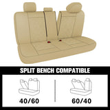 ▶ Juego Completo de Fundas de Asiento de Coche de Piel sintética, Impermeables, con Fundas de Asiento de Banco Dividido, Fundas universales para automóviles para sedanes, SUV, camionetas
