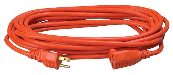 ▶ Cable de extensión para Exteriores - Potencia estándar para Equipos de césped y jardín, Chamarra de Vinilo Flexible, Color Naranja Brillante, Certificado por UL, clasificación SJTW