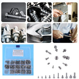 🔩 Tornillos transversales, Paquete de 400 piezas M2 M2.5 M3 M4 M5 plana Cruz cabeza tornillos de cabeza y tuercas hexagonales arandela para la máquina de sujeción