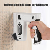 ▶ Pistola de grapas eléctrica, grapadora eléctrica de iones de litio 2 en 1, kit de clavadora inalámbrica de 4 V con grapas clavos, cargador USB, herramienta para tapicería, reparación de Bielmeier