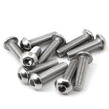 Tornillos de cabeza de botón M8-1,25 x 100 mm, acero inoxidable 18-8, llave Allen, rosca completa, rosca de máquina, cantidad 10