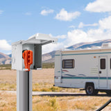 ▶ Cable de extensión para RV de 50 amperios, 15 pies, Resistente STW 6/3+8/1 AWG RV, NEMA 14-50R Hembra NEMA 14-50P Macho Enchufe, para caravanas, generadores, campistas, listado ETL