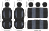 ▶ Fundas impermeables para asientos de auto, fundas de asiento completas de neopreno compatibles con asiento dividido, ajuste universal para autos, camiones, SUV (negro/gris)