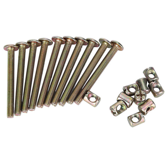 🔩 Kit de Tuercas de Pernos M6,10 Piezas Pernos para Muebles de Acero Al Carbono,Juego de Tuercas y Tornillos Hexagonales, Tornillos de Acero Al Carbono Galvanizado y Sujetador
