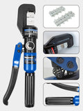 ▶ Cortador de cables- Herramienta de prensado hidráulico y, crispadura hidráulica de lengüetas de cable 8 toneladas de EE. UU. 12 AWG a 00 (2/0) kit de herramientas de cable de terminal