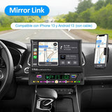 ▶ Estereo Retráctil 7 Pulgada con Enlace Espejo Autoestéreo Reproductor MP5, Bluetooth 5.0, Entrada Auxiliar, Radio FM, USB, TF, Cámara de Visión Trasera
