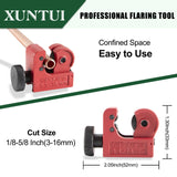 ▶ Herramientas profesionales de abocinamiento de línea de freno con precisión concéntrica, herramienta doble con cortador de desbarbado y 7 adaptadores para tubos de cobre, aluminio/latón
