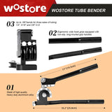 ▶ Dobladora de tubos de 180 grados para 1/4, 5/16 y 3/8 pulgadas, cobre y aluminio, acero inoxidable, color negro