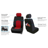 ▶ Juego Completo de Fundas de Asiento de Cuero sintético Perforado, Rojo/Negro