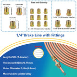 ▶ Herramientas de abocinamiento de línea de freno de 3/16 pulgadas y 1/4 pulgadas, incluye herramienta de abocinado, doblador de tubos, línea de freno de 3/16 pulgadas + 1/4 pulgadas con accesorios (32 accesorios, 4 unidades de unión + 8 pi