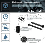 Tornillos de cabeza de botón de 1/4-20 x 3/4 pulgadas, 20 piezas de acero inoxidable 304 18-8, llave hexagonal Allen, óxido negro de SG TZH (con llave hexagonal)
